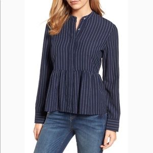NEW Navy peplum blouse